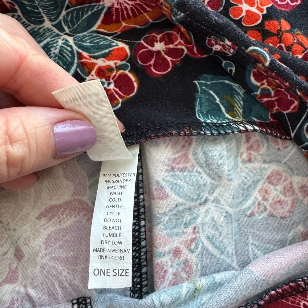 LuLaRoe Floral Print Leggings - Picture 3 of 4